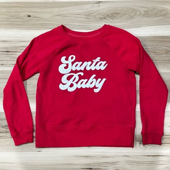 Grayson Threads Red Santa Baby Crewneck Sweatshirt Women’s Small - Picture 1 of 4